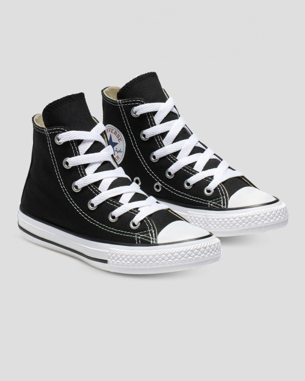 Converse Chuck Taylor All Star Sort Sko Danmark - Converse Høje Sneakers Børn - 82097KIXY